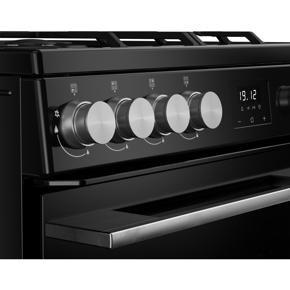 Belling FSA VISION 60DF BSS Dual Fuel Cooker with Double Oven, Black, A Rated
