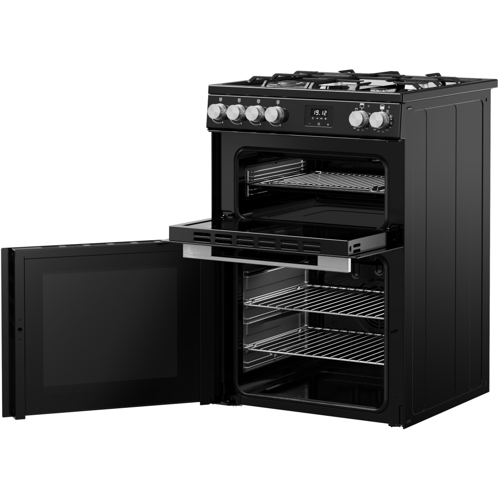 Belling FSA VISION 60DF BSS Dual Fuel Cooker with Double Oven, Black, A Rated