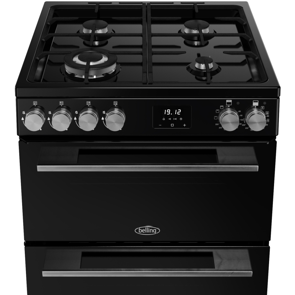Belling FSA VISION 60DF BSS Dual Fuel Cooker with Double Oven, Black, A Rated