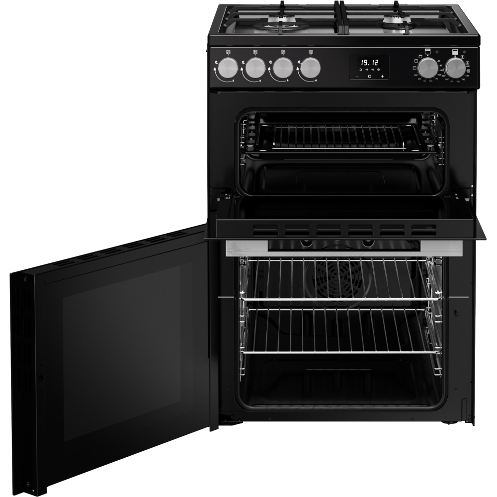 Belling FSA VISION 60DF BSS Dual Fuel Cooker with Double Oven, Black, A Rated