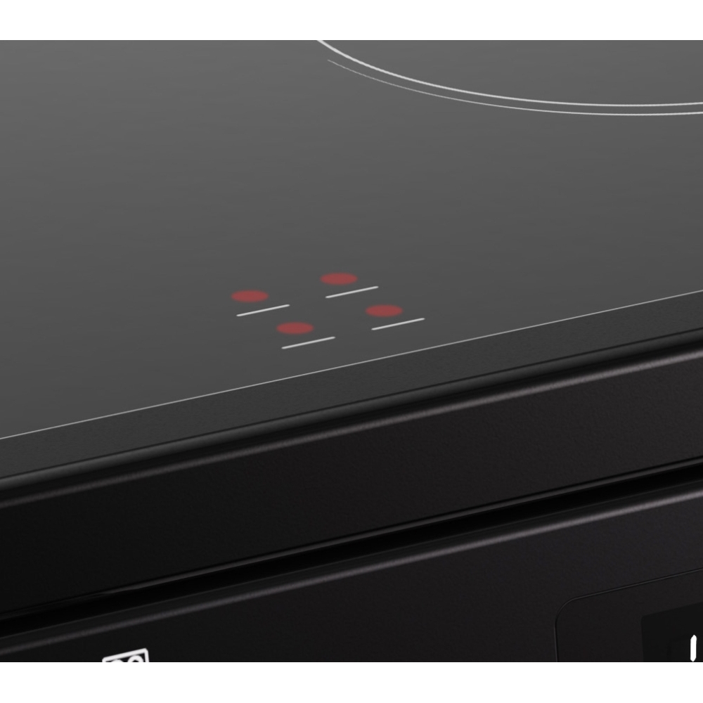 Belling FSA VISION 60E BLK Ceramic Electric Cooker with Double Oven, Black, A Rated