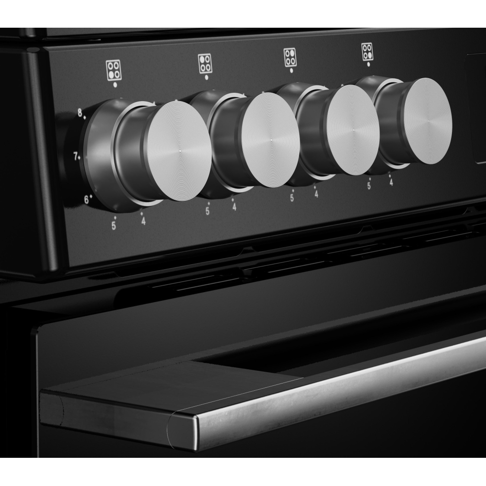 Belling FSA VISION SGL Induction Electric Cooker with Single Oven, Black, A Rated