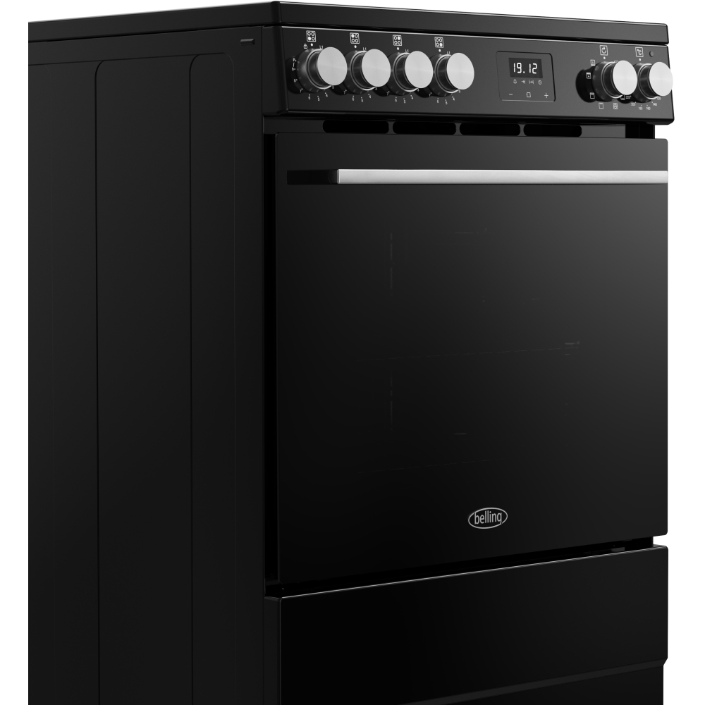 Belling FSA VISION SGL Induction Electric Cooker with Single Oven, Black, A Rated