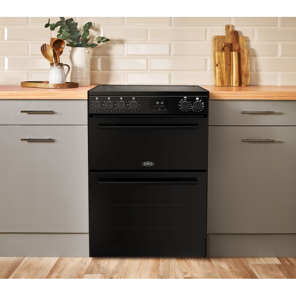 Belling BEL FSA VISION 60Ei Induction Electric Cooker with Double Oven, Black, A Rated