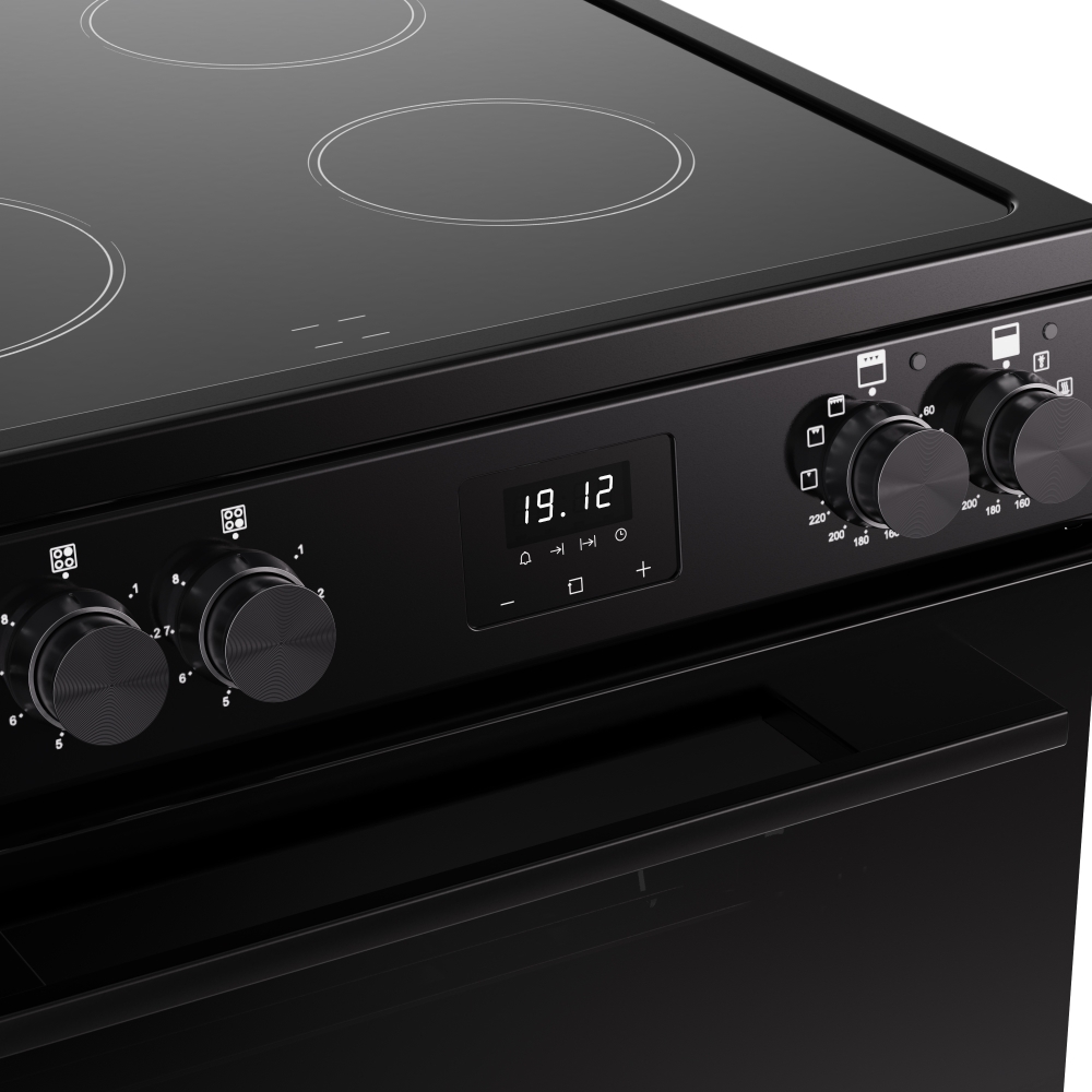 Belling BEL FSA VISION 60Ei Induction Electric Cooker with Double Oven, Black, A Rated
