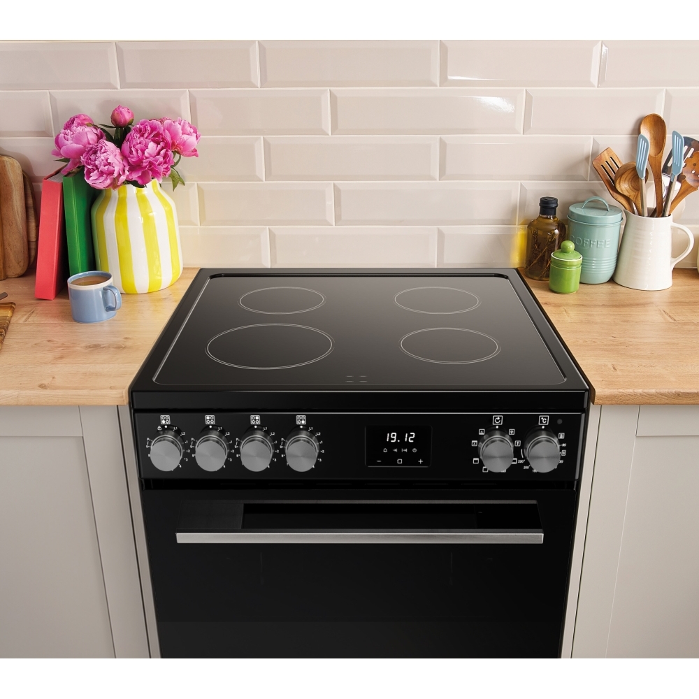 Belling FSA VISION 60Ei Induction Electric Cooker with Double Oven, Black, A Rated