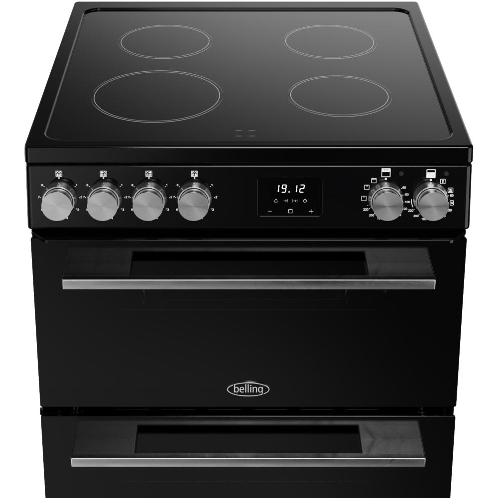 Belling FSA VISION 60Ei Induction Electric Cooker with Double Oven, Black, A Rated