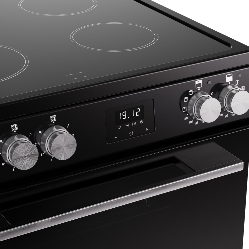 Belling FSA VISION 60Ei Induction Electric Cooker with Double Oven, Black, A Rated