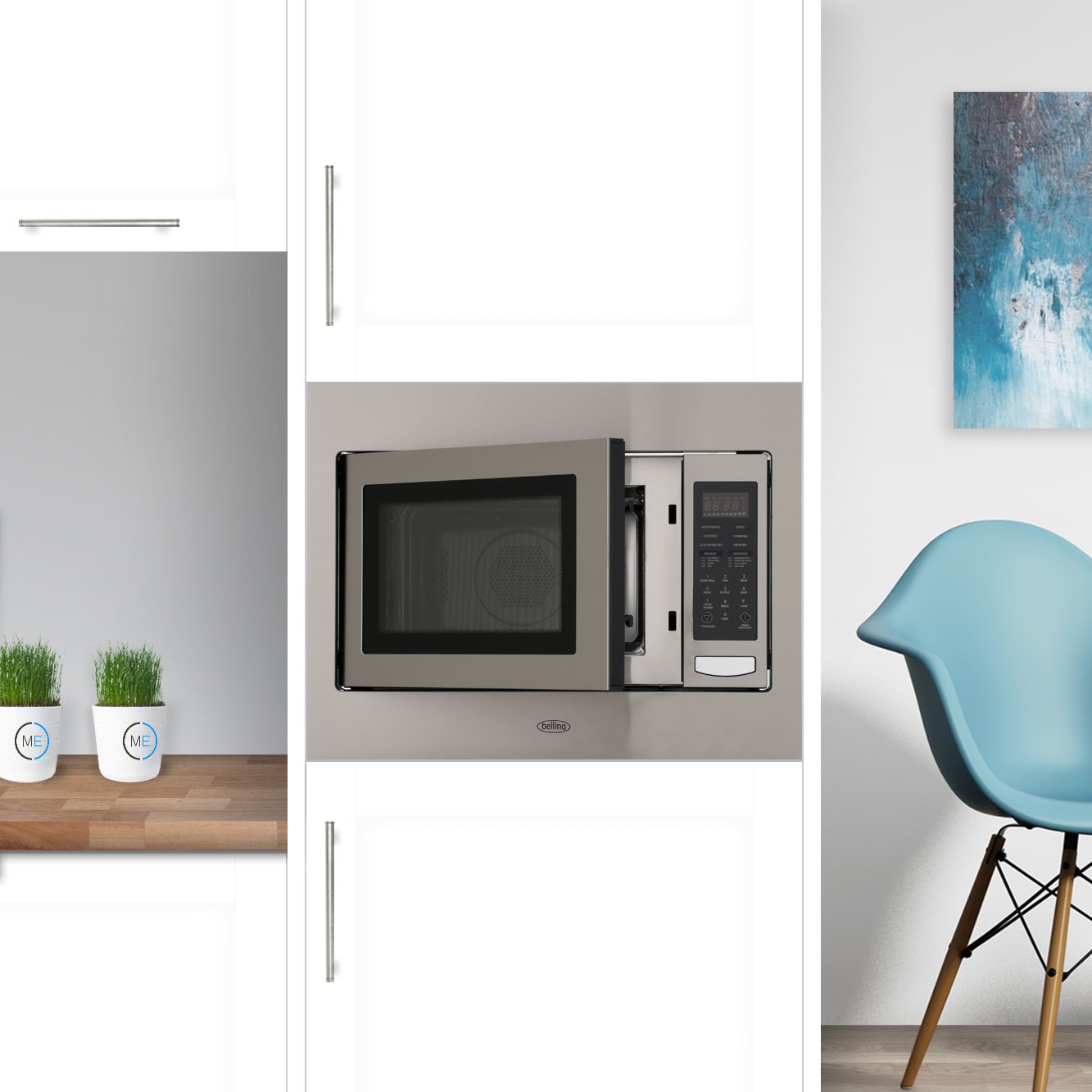 Belling BIMW60 BuiltIn Microwave, Stainless Steel Anti Fingerprint