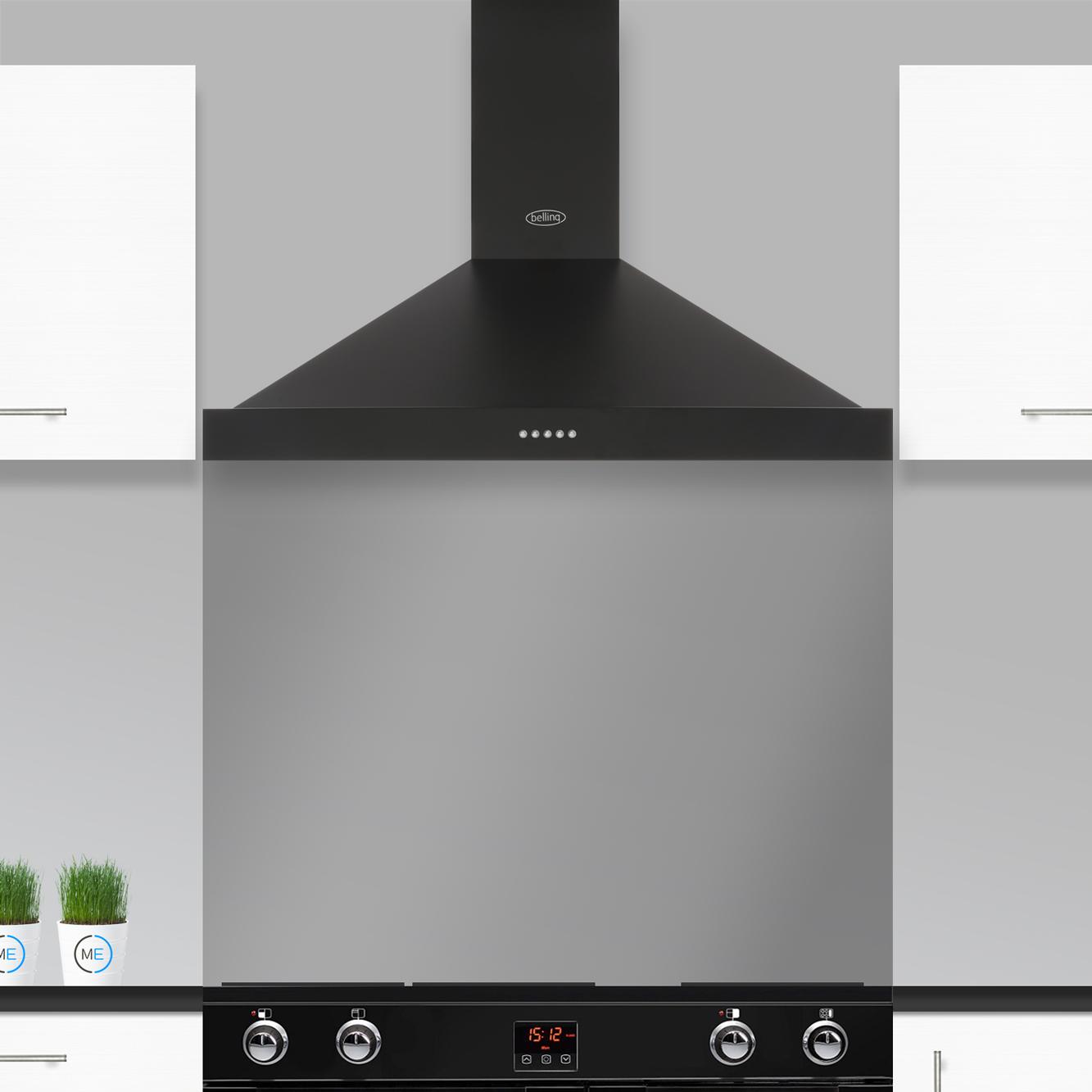 belling cooker hood black