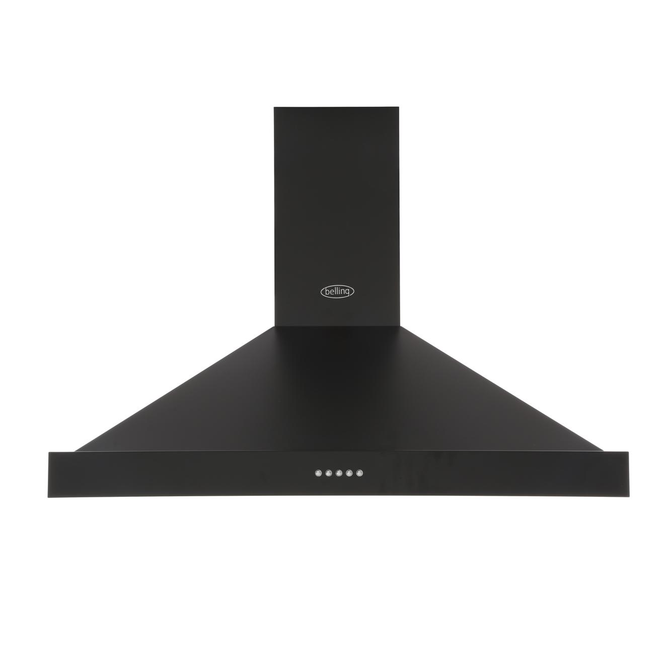 belling cooker hood black