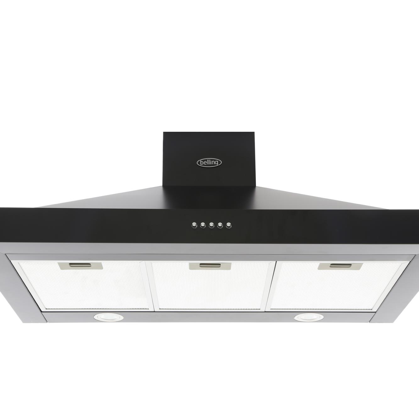 belling cooker hood black