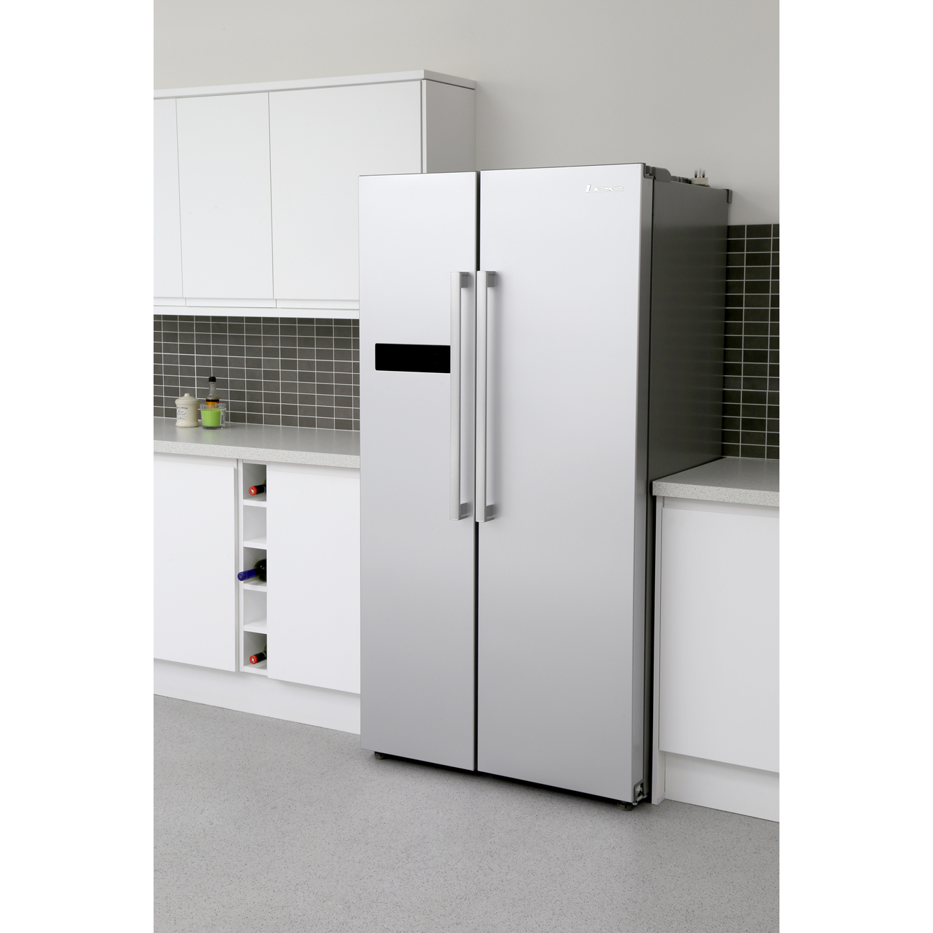 Buy Lec AFF90185 Silver American Fridge Freezer (444443887) Marks Electrical