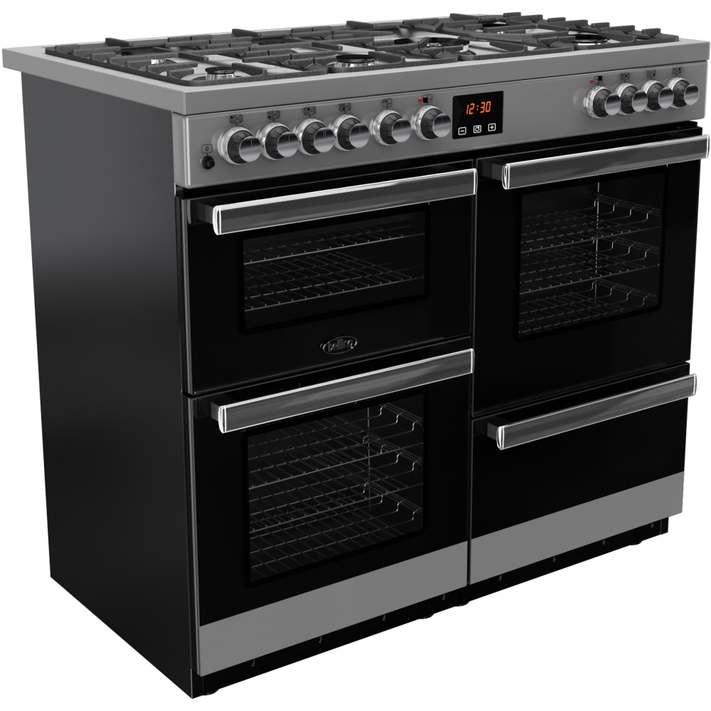 Belling Cookcentre 100DFT Stainless Steel 100cm Dual Fuel Range Cooker