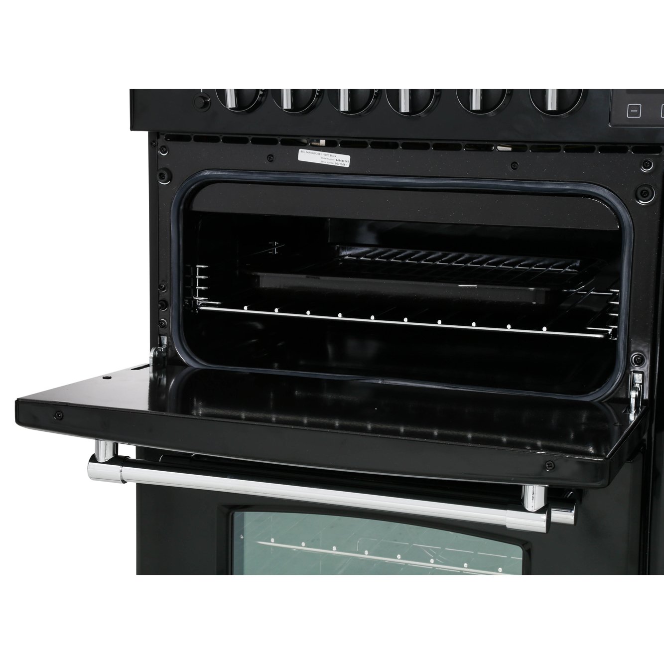 Belling Farmhouse 110DF Black 110cm Dual Fuel Range Cooker, A Rated
