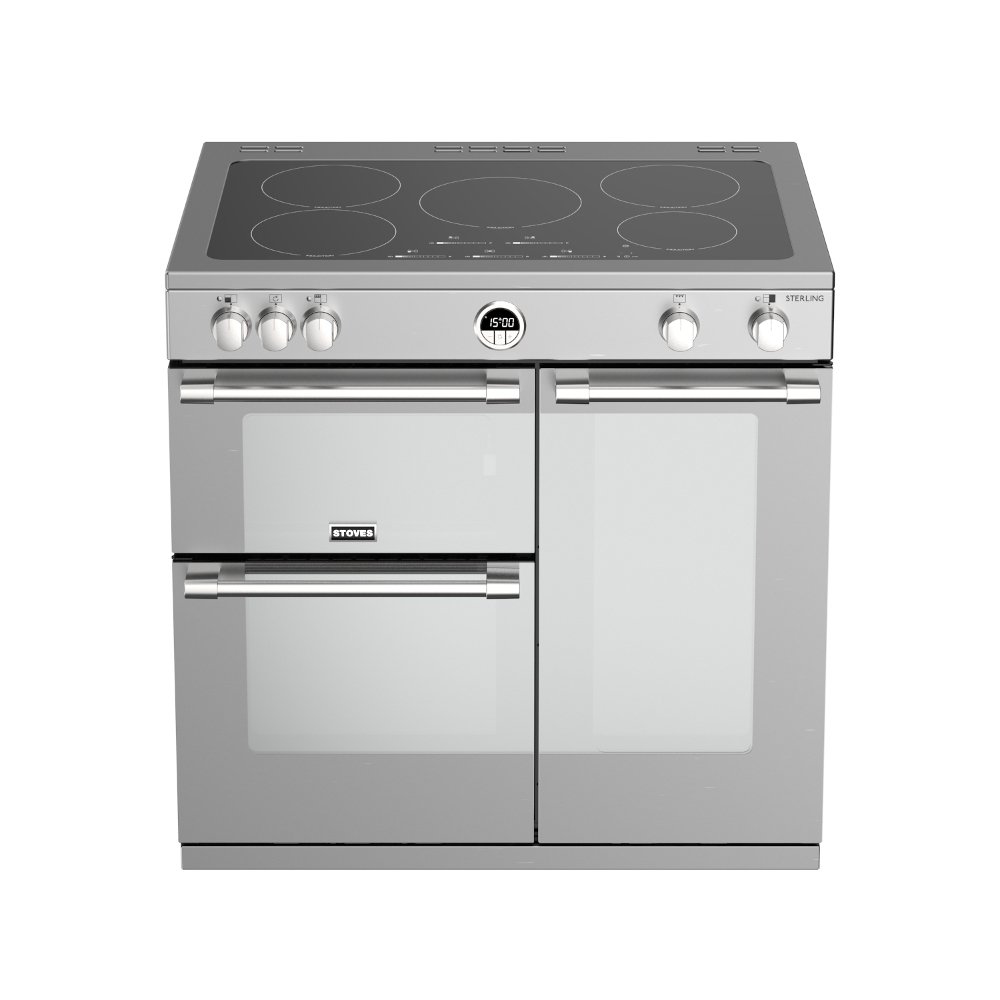 Stoves Sterling S900Ei Stainless Steel 90cm Induction Range Cooker, A Rated