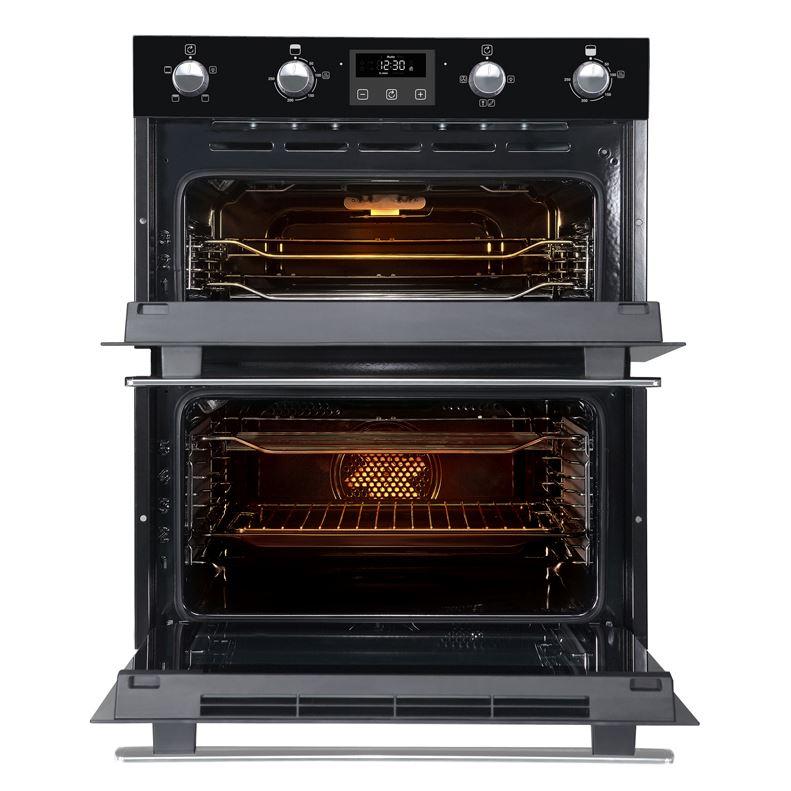 Belling BI702FPCT Black Built-Under Electric Double Oven, A Rated