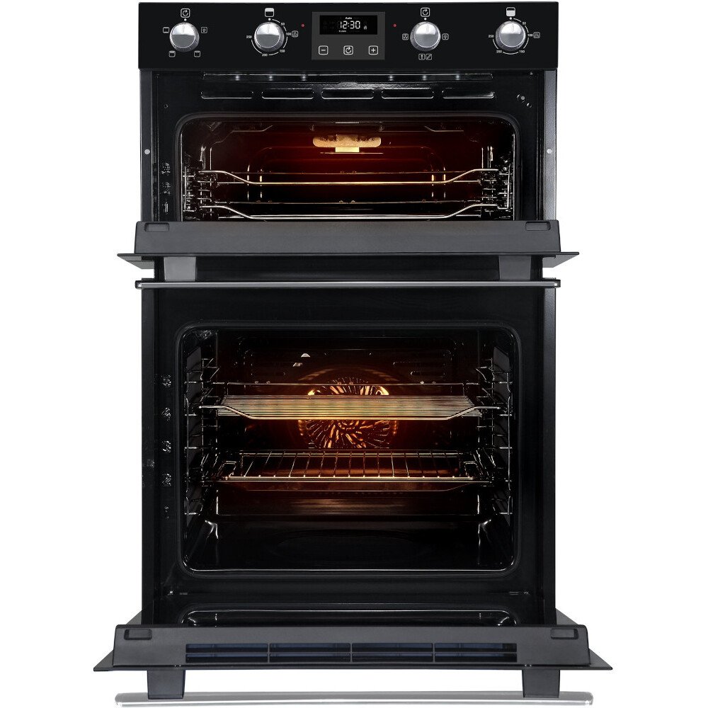 Belling BI902FP Black Built-In Electric Double Oven, A Rated