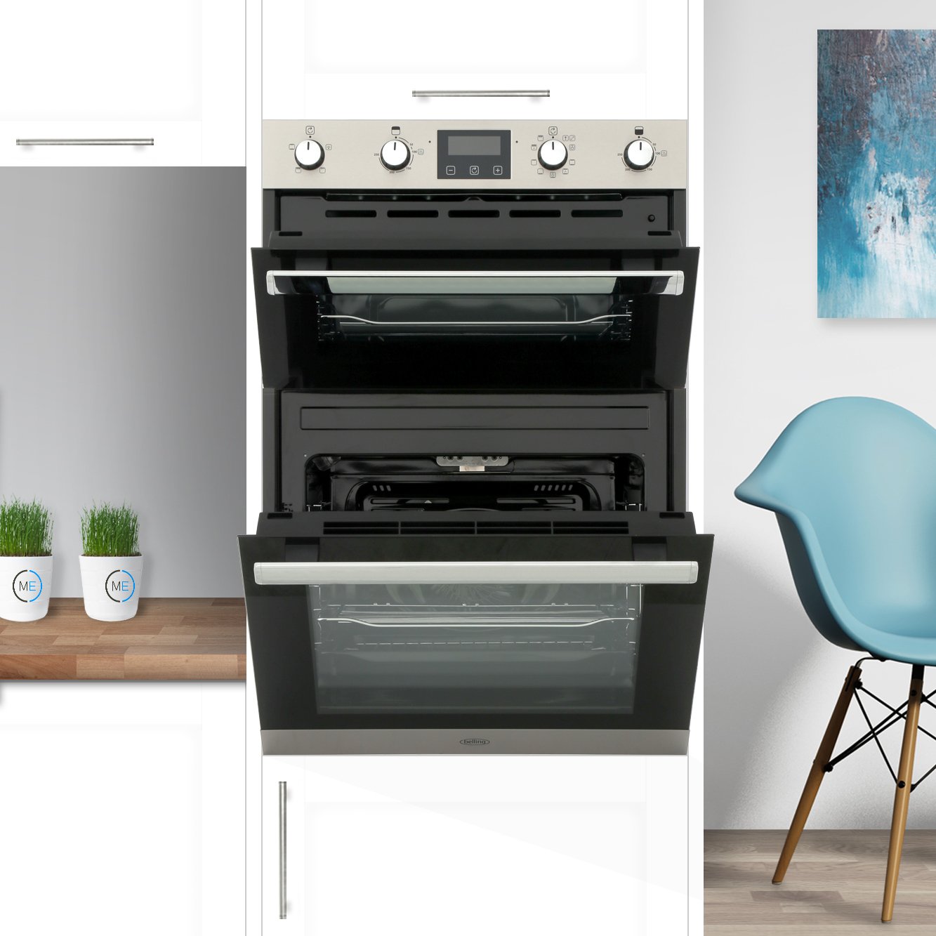 Buy Belling BI902MFCT Stainless Steel BuiltIn Electric Double Oven