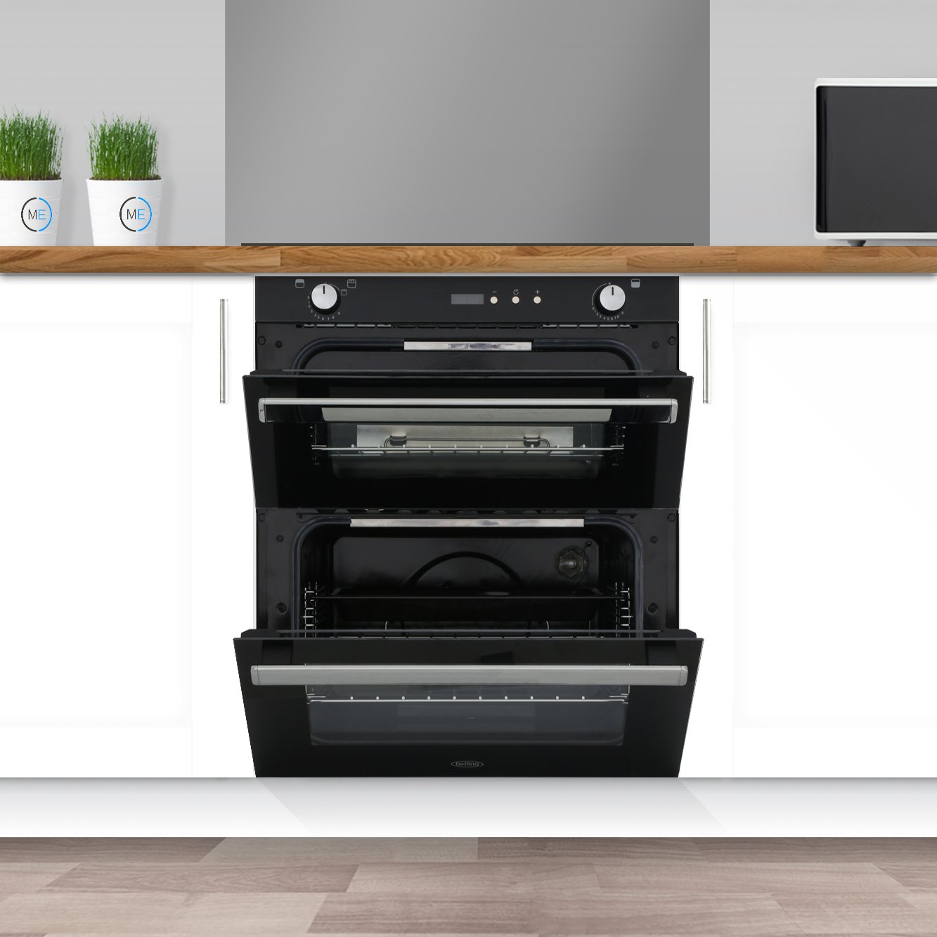 Buy Belling BI702G Black BuiltUnder Gas Double Oven (444444794