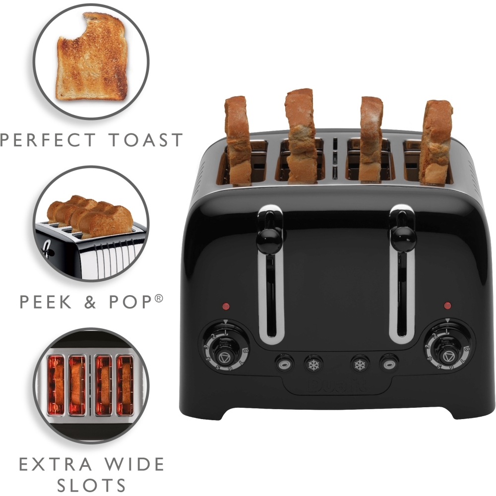 Dualit 46205 Lite Toaster, 4 Slice, Black