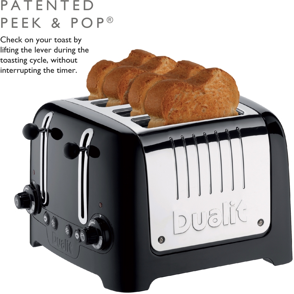 Dualit 46205 Lite Toaster, 4 Slice, Black