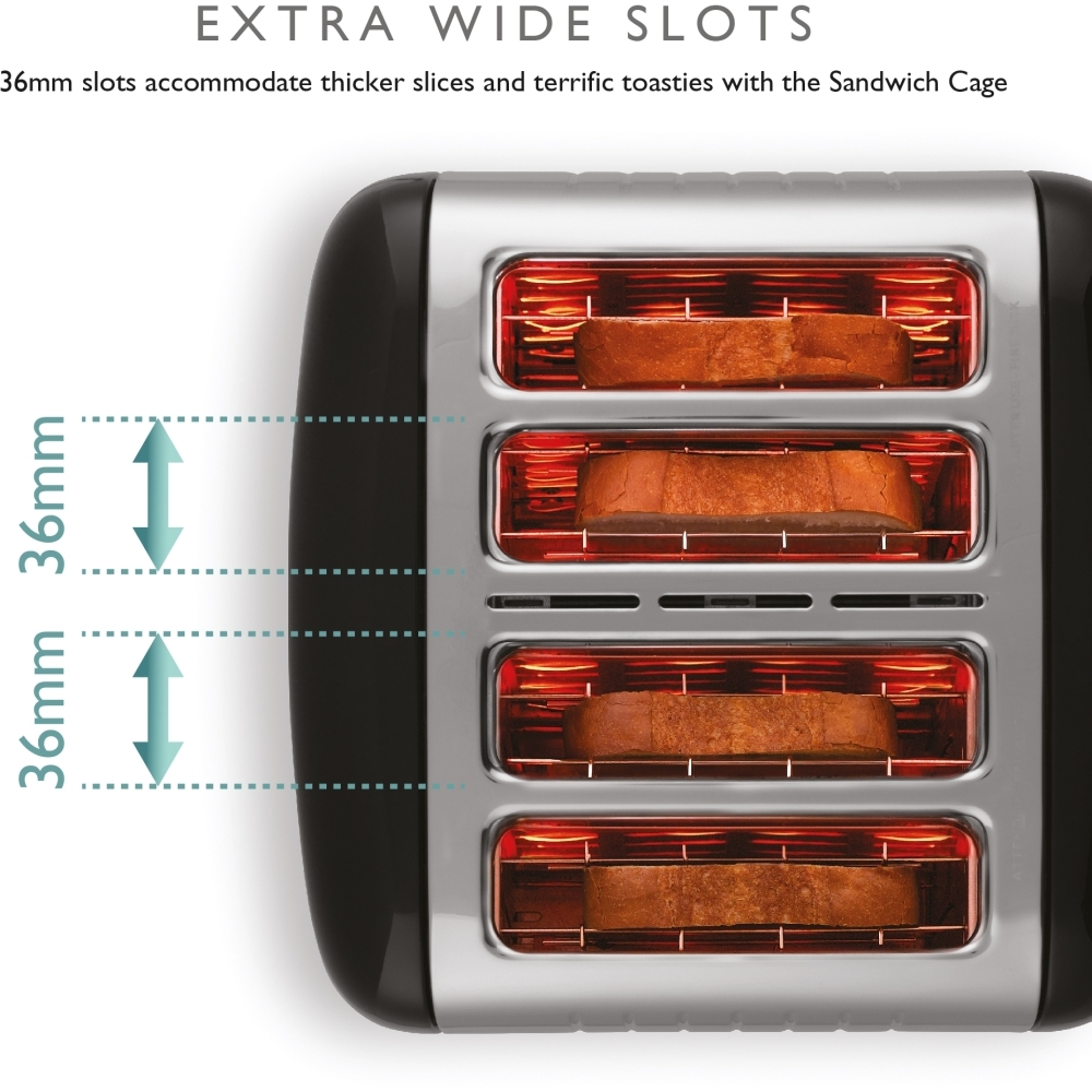 Dualit 46205 Lite Toaster, 4 Slice, Black