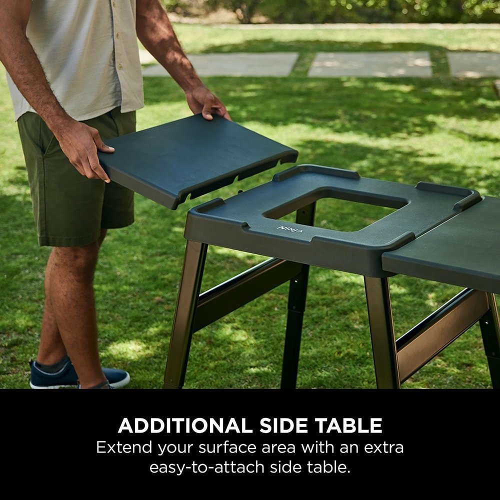 Ninja 4718J800EUUK Woodfire Universal Adjustable Stand & Side Table, Black