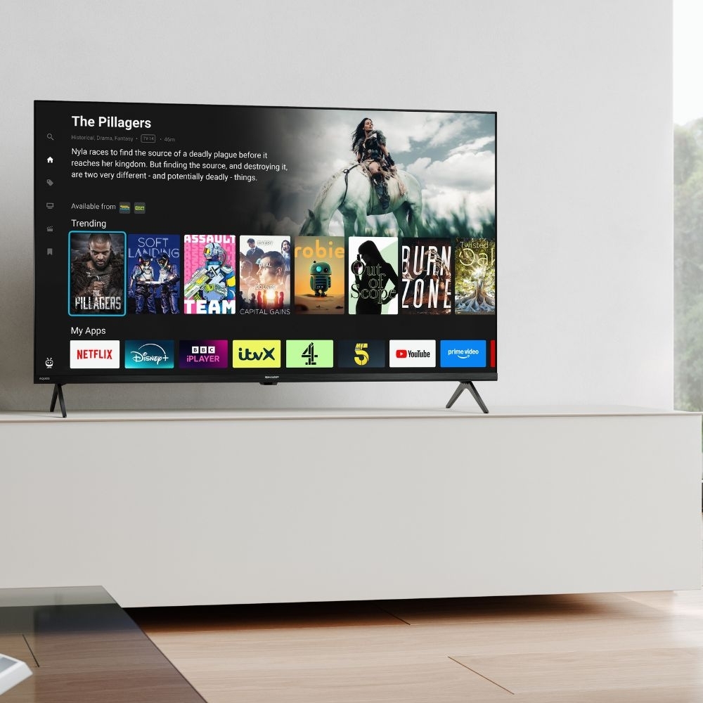 Sharp 4T-C43HM5245KB 43" QLED Smart Television, 4K Ultra HD, Black, G Rated