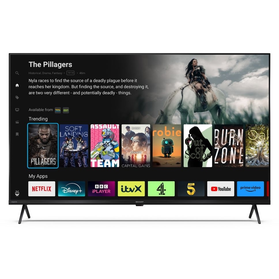 Sharp 4T-C43HM5245KB 43" QLED Smart Television, 4K Ultra HD, Black, G Rated