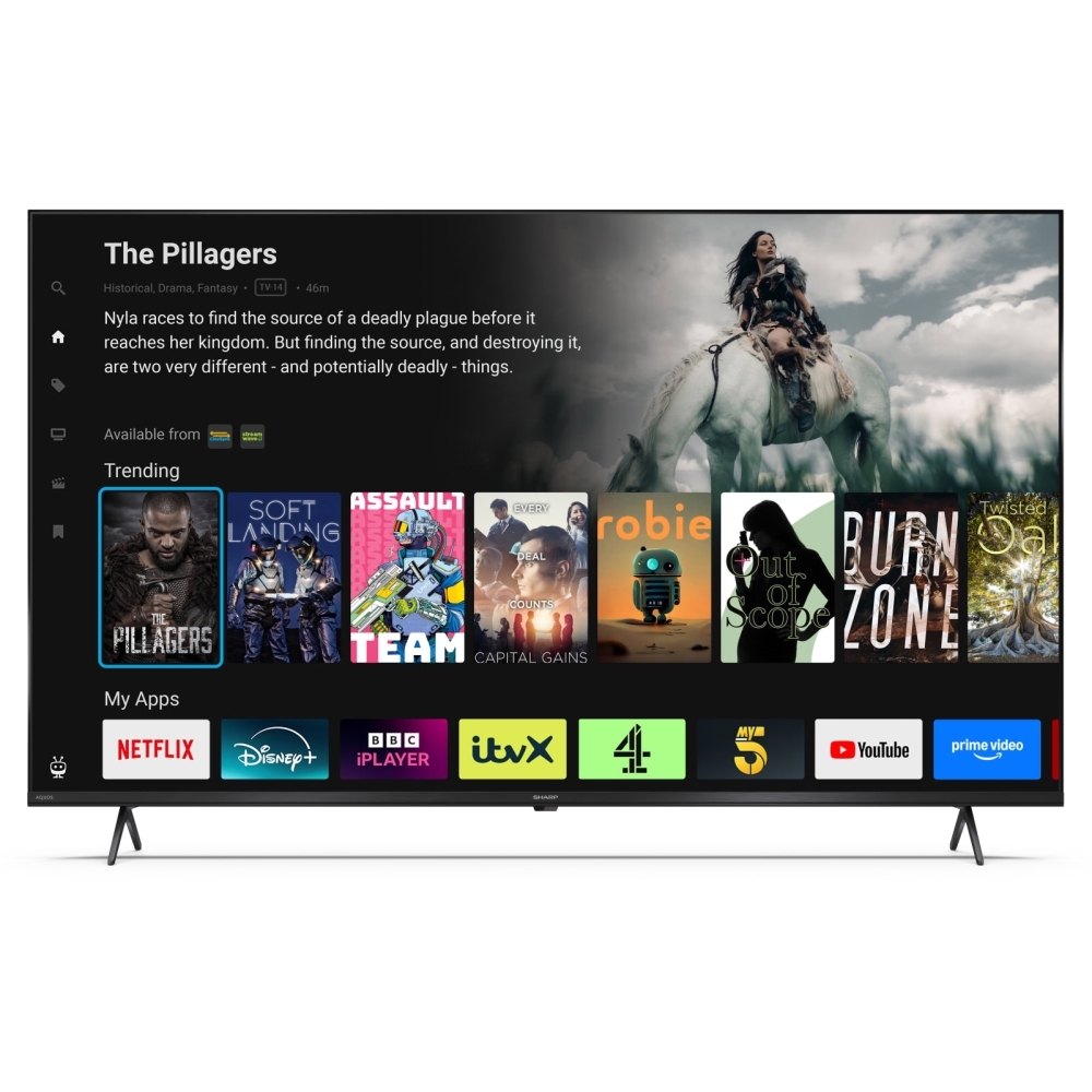 Sharp 4T-C55HM5245KB 55" QLED Smart Television, 4K Ultra HD, Black, F Rated