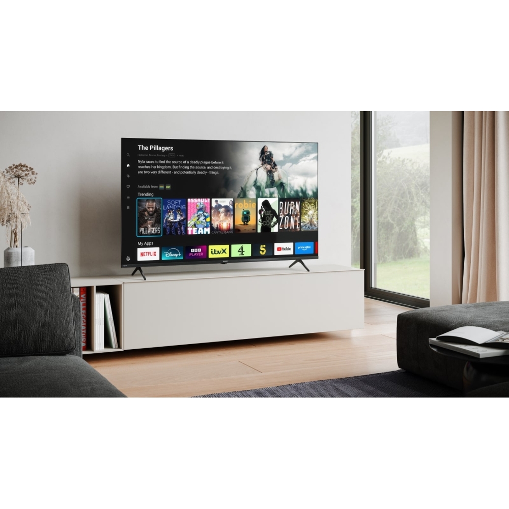 Sharp 4T-C55HM5245KB 55" QLED Smart Television, 4K Ultra HD, Black, F Rated