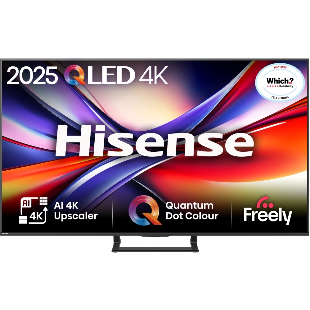 Hisense 50A7QTUK 50" QLED Smart Television, 4K Ultra HD, Black, E Rated