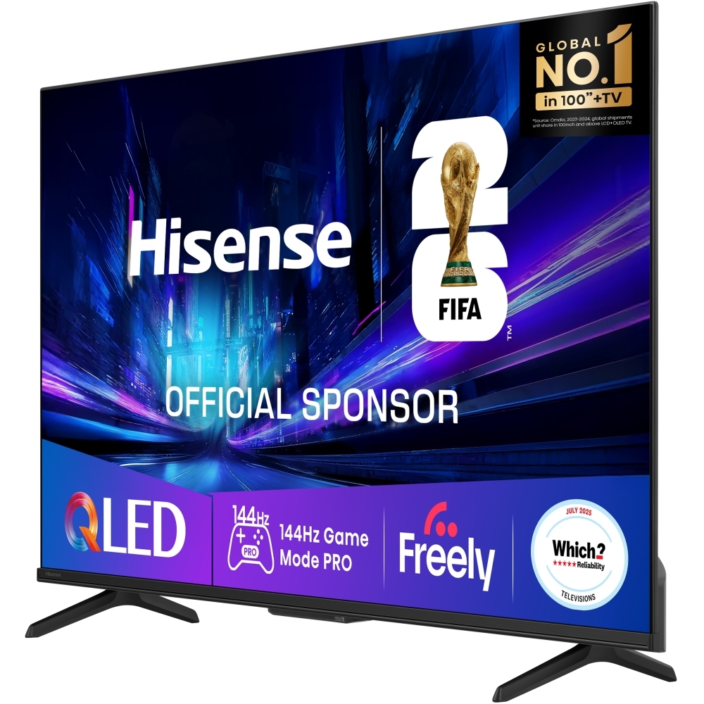 Hisense 50E78QTUK PRO 50" QLED Smart Television, 4K Ultra HD, Black, E Rated