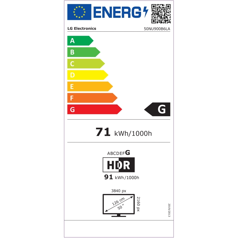 LG 50NU900B6LA.AEK 50" LED Smart Television, 4K Ultra HD, Black, G Rated