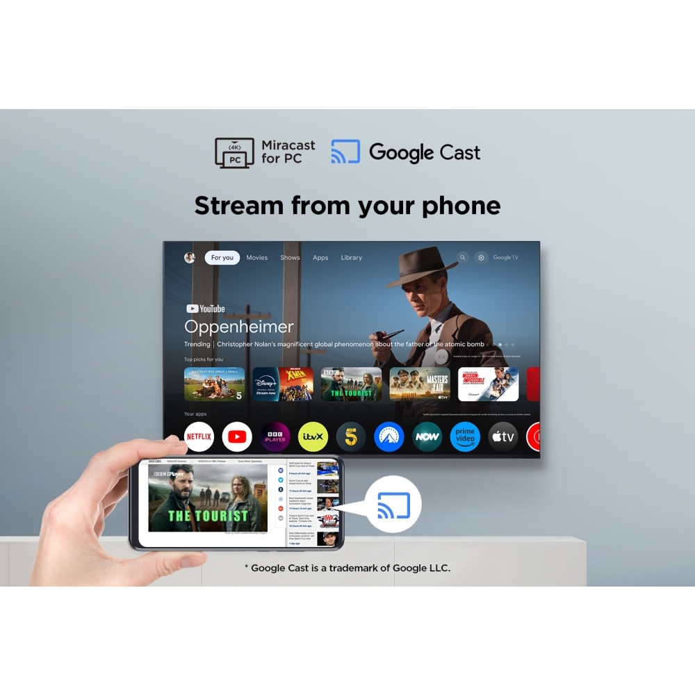 TCL 50P7K-UK 50" QLED Smart Television, 4K Ultra HD, Black, F Rated