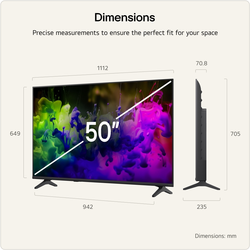 LG 50QNED7EB3C.AEK 50" QNED Smart Television, 4K Ultra HD, Black, F Rated