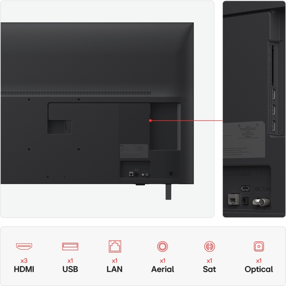 LG 50UA74006LB.AEK 50" LED Smart Television, 4K Ultra HD, Black, F Rated