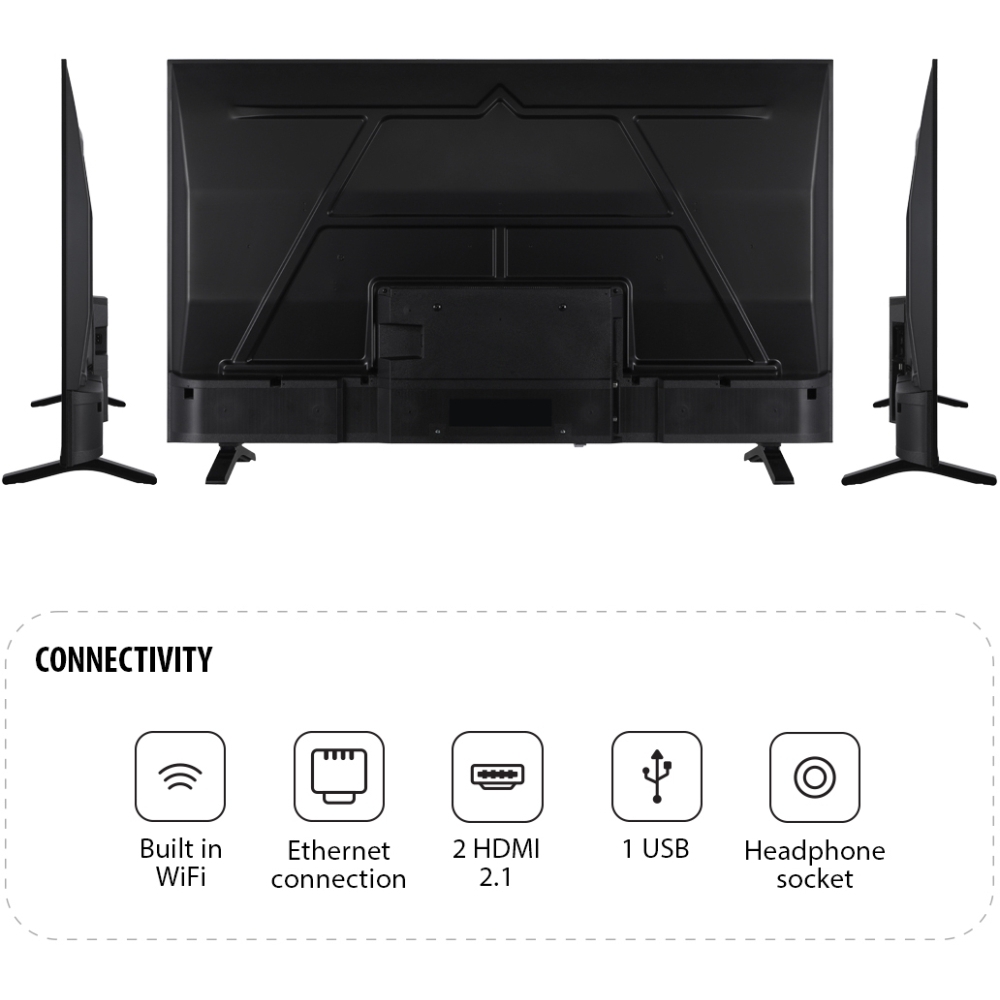 Toshiba 50UV1563DB 50" DLED Smart Television, 4K Ultra HD, Black, D Rated