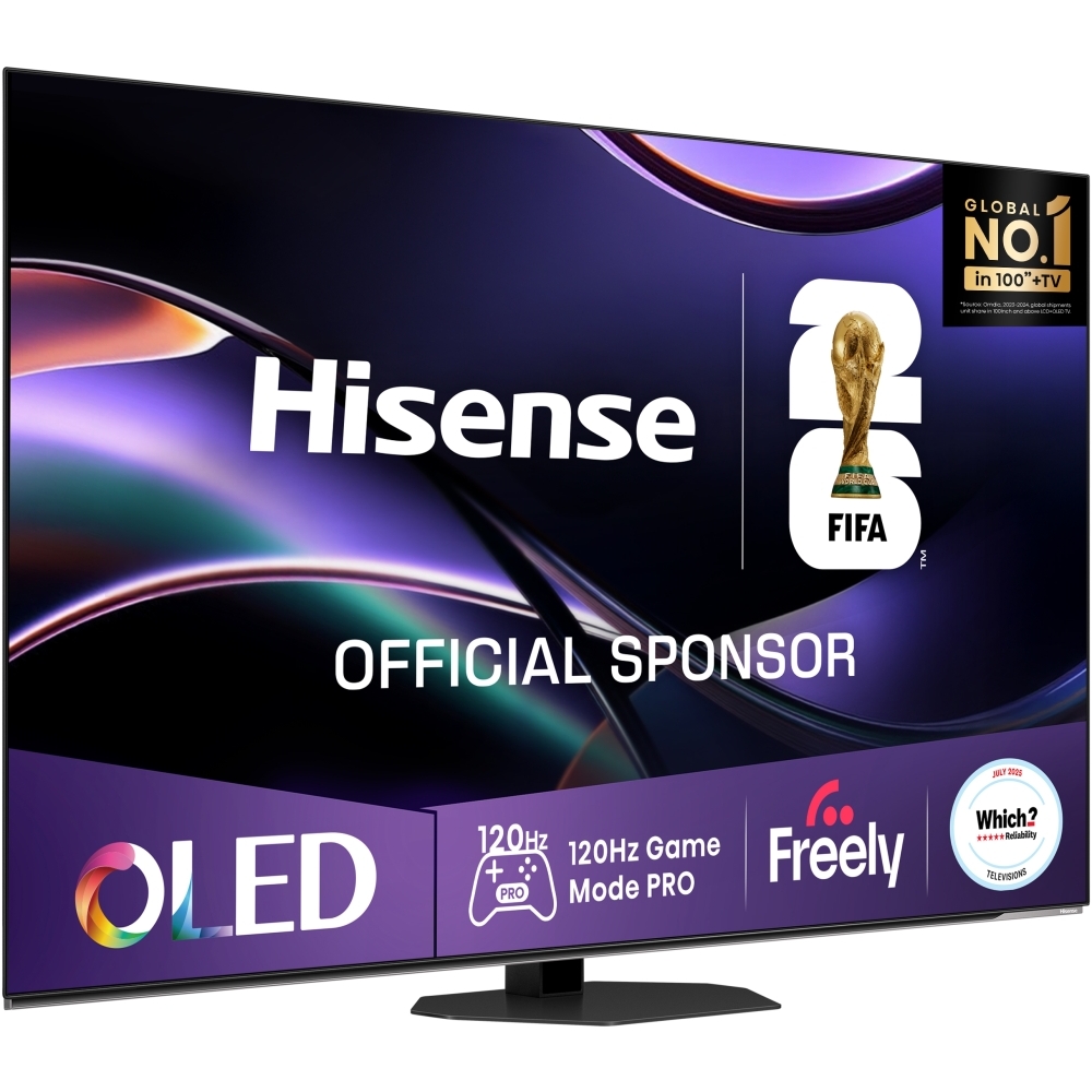 Hisense 55A85NTUK 55" OLED Smart Television, 4K Ultra HD, Black, G Rated