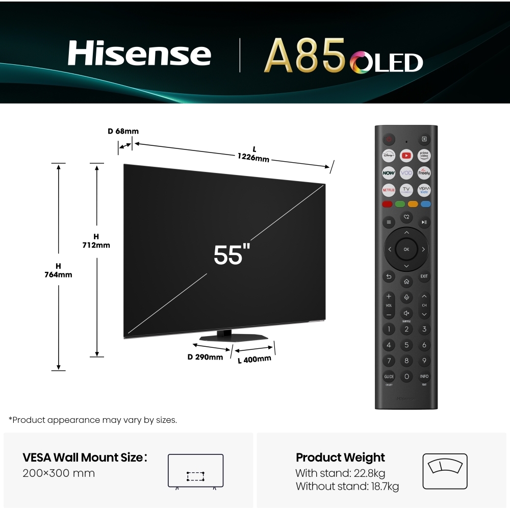 Hisense 55A85QTUK 55" Television
