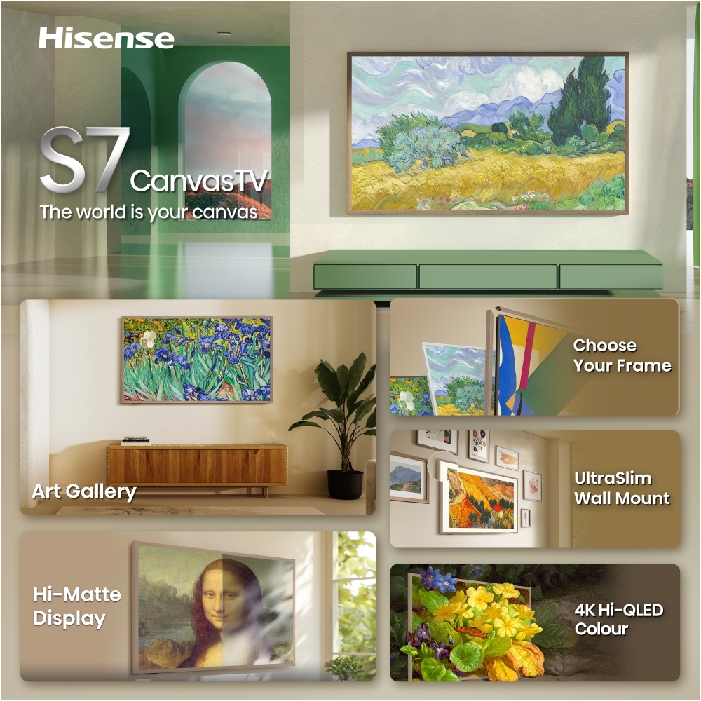 Hisense 55S7STUK 55" QLED Smart Television, 4K Ultra HD, Black, F Rated