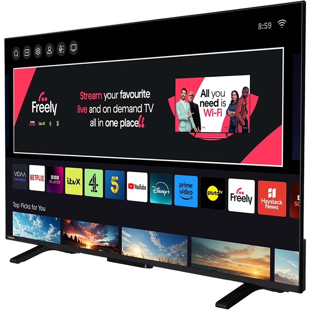 Toshiba 55UV2F53DBU 55" DLED Smart Television, 4K Ultra HD, Black, E Rated