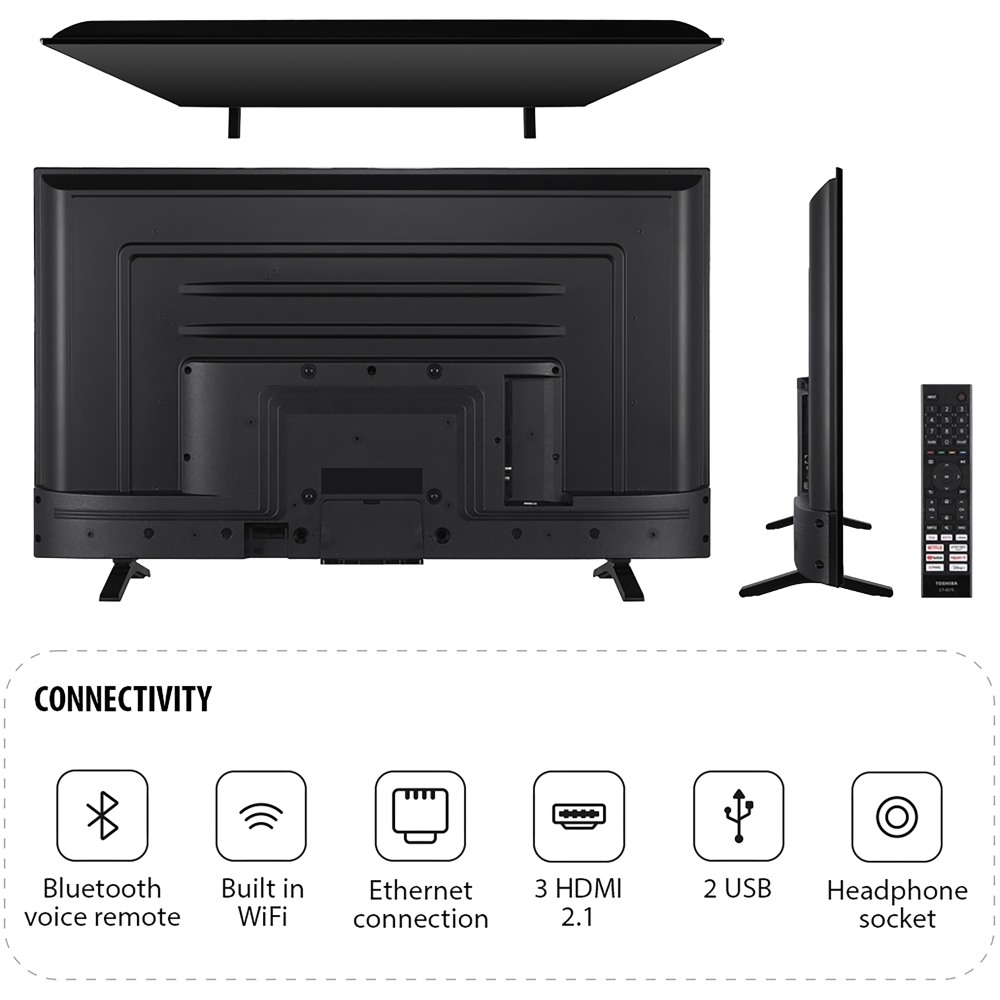 Toshiba 55UV2F53DBU 55" DLED Smart Television, 4K Ultra HD, Black, E Rated