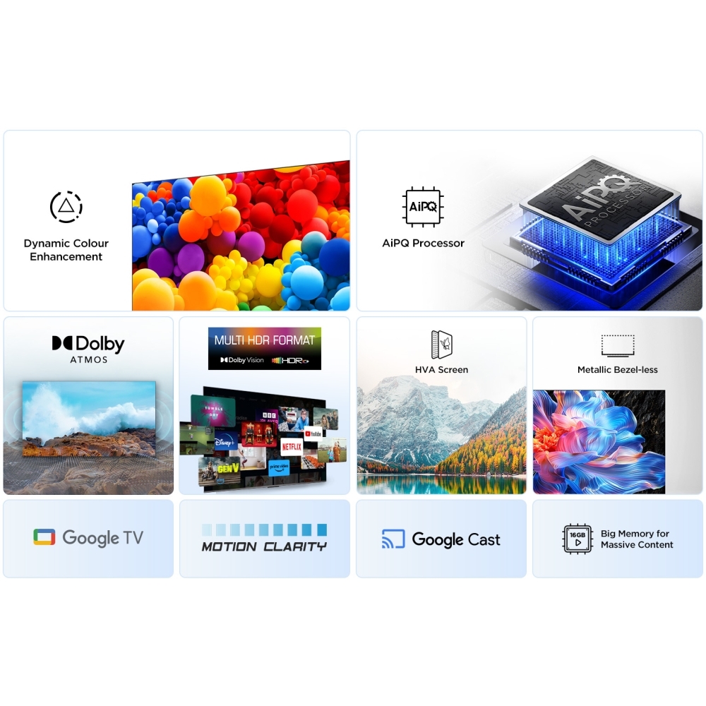 TCL 55V6C-UK 55" DLED Smart Television, 4K Ultra HD, Black, E Rated