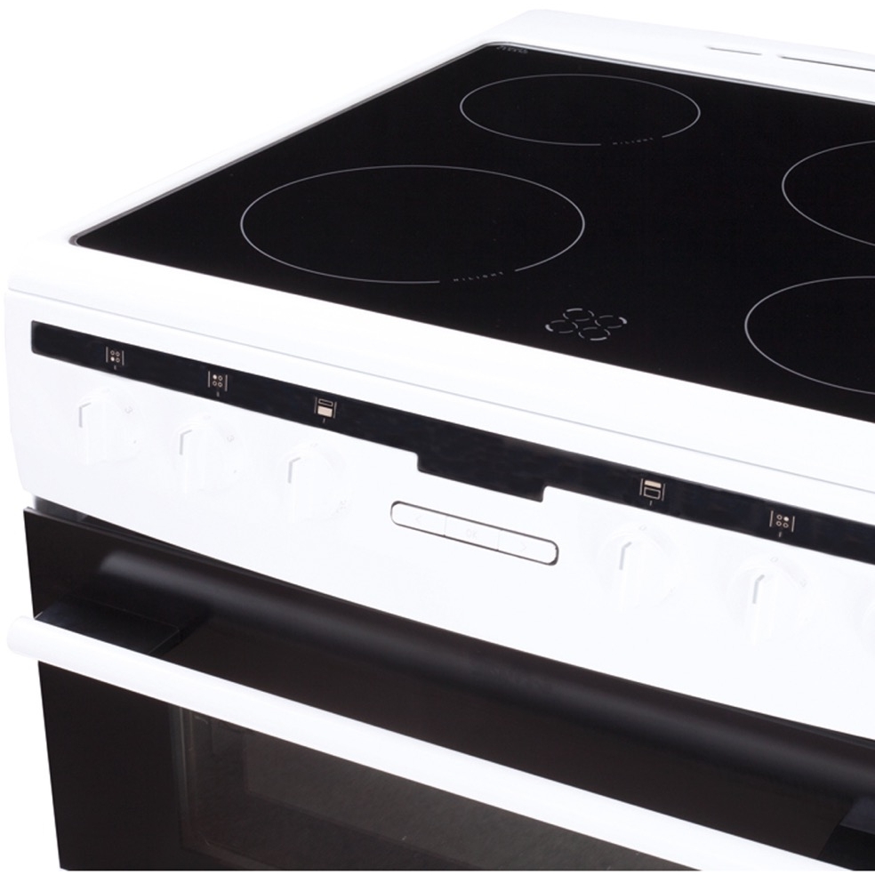 Amica AFC6550WH Ceramic Electric Cooker with Double Oven, White, A Rated