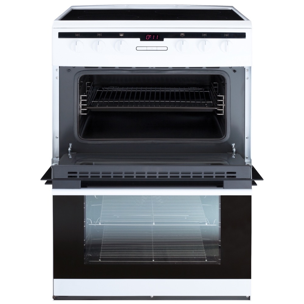 Amica AFC6550WH Ceramic Electric Cooker with Double Oven, White, A Rated