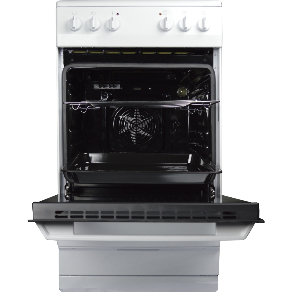 Amica AFC1530WH Ceramic Electric Cooker with Single Oven, White, A Rated