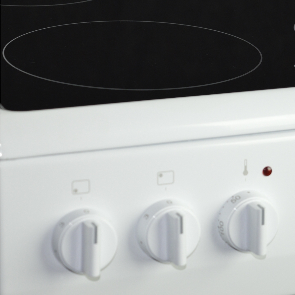 Amica AFC1530WH Ceramic Electric Cooker with Single Oven, White, A Rated