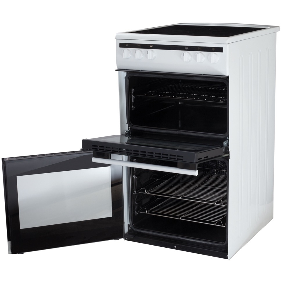 Amica AFC5100WH Ceramic Electric Cooker with Separate Grill, White, A Rated